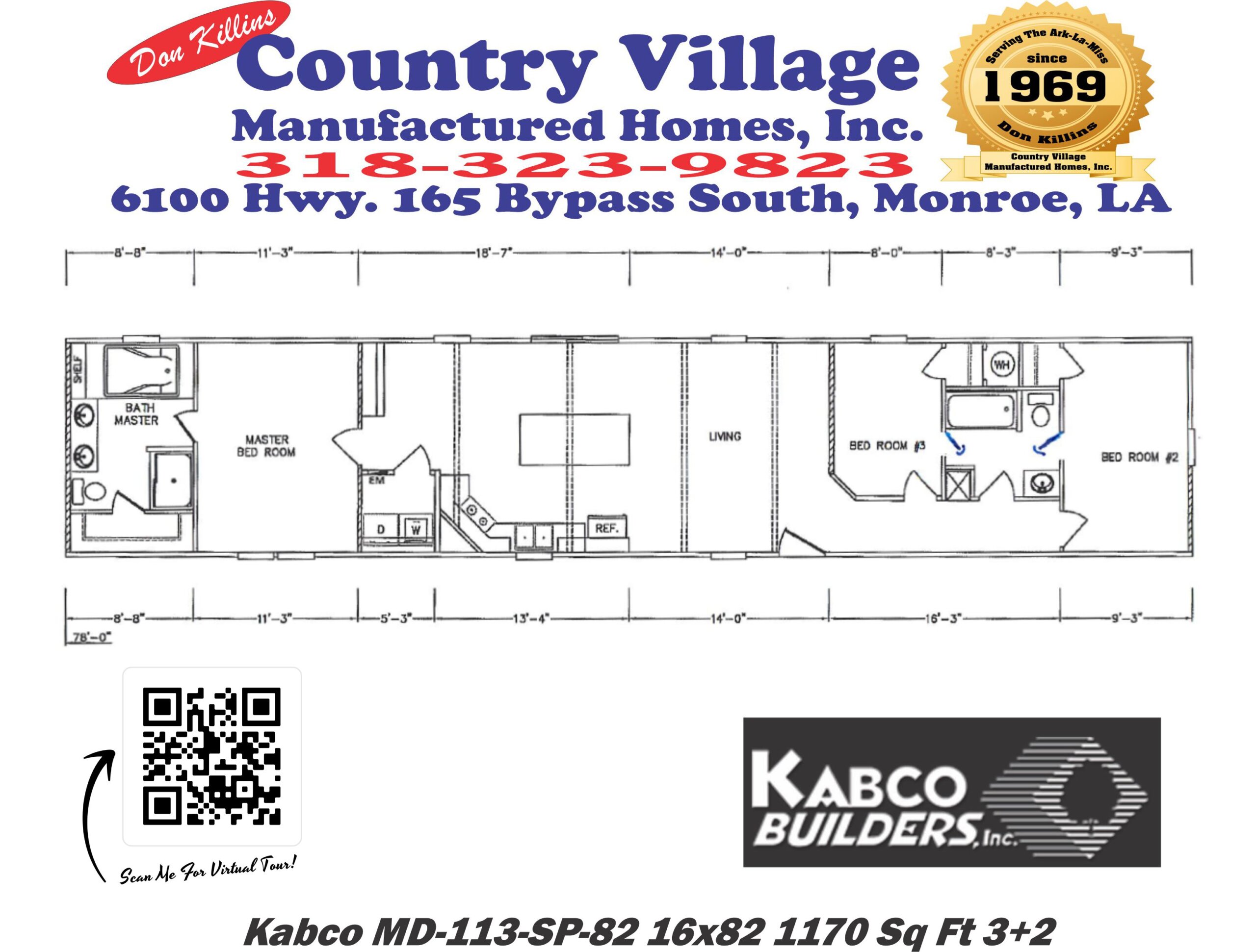 Kabco MD-113-SP-82 16x80 3+2 Floorplan